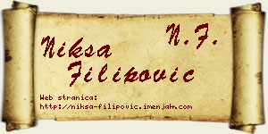 Nikša Filipović vizit kartica